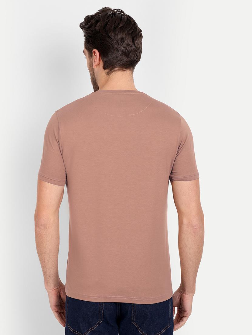 solid brown cotton blend t-shirt - 21145300 - Standard Image - 2