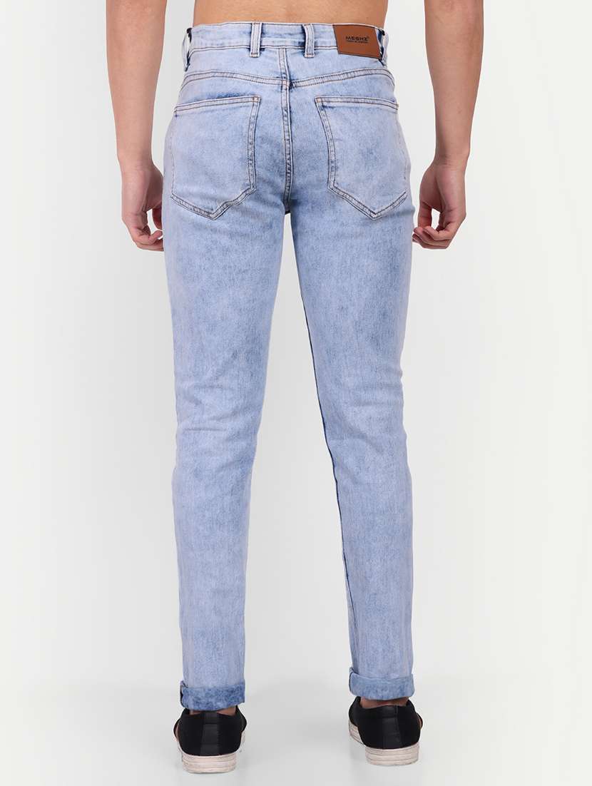 solid light blue denim jeans - 21145344 - Standard Image - 2