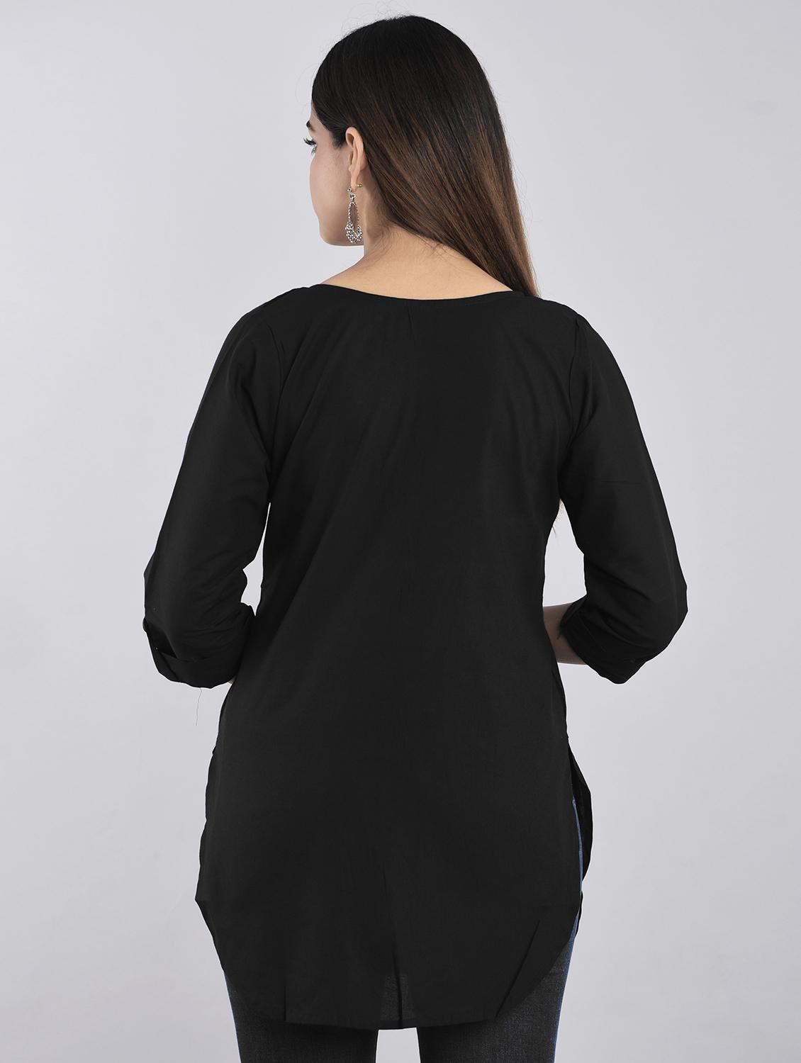 solid black regular tunic - 21145377 - Standard Image - 2