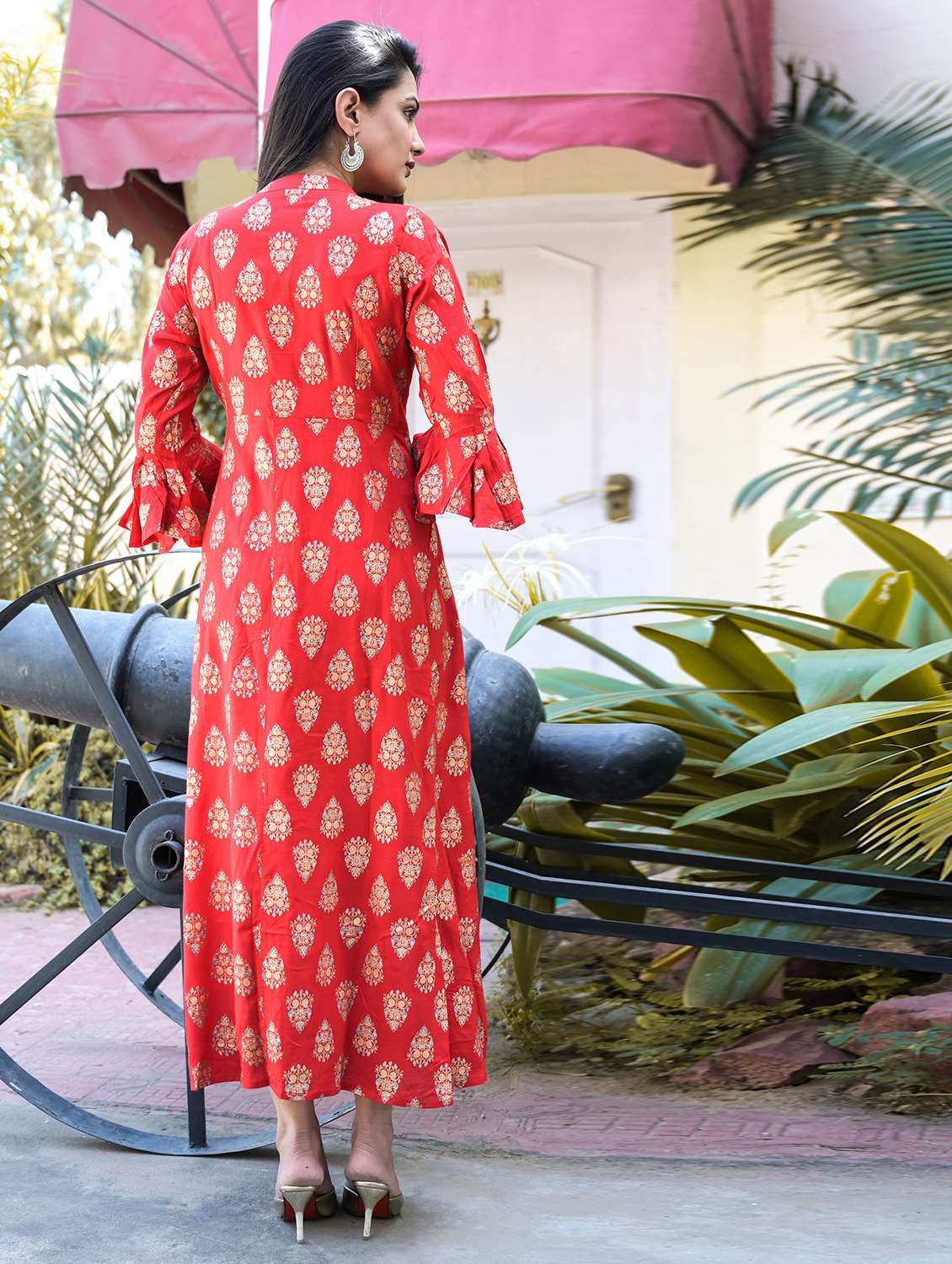 women red printed flared kurta - 21145402 - Standard Image - 2
