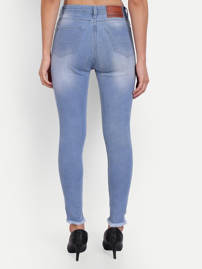 solid light blue skinny fit jeans - 21145480 - Standard Image - 2