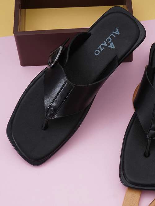 black slip on slipper