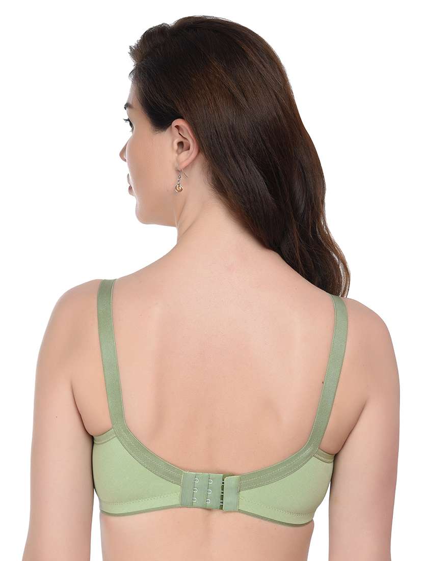 solid green cotton t-shirt bra - 21145615 -  Standard Image - 2