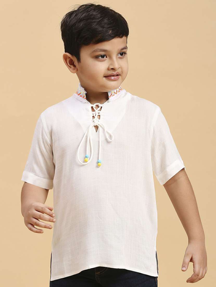 boys solid short sleeves shirt