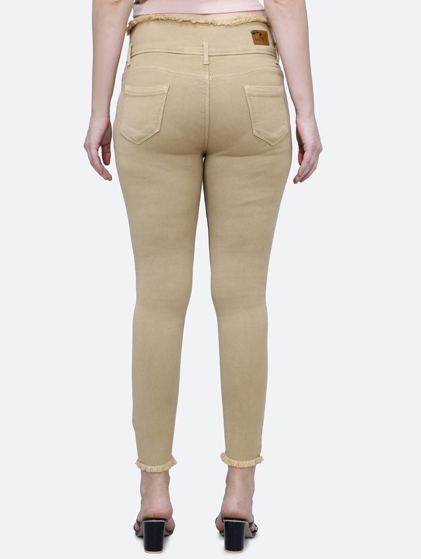solid beige denim jeans - 21145816 - Standard Image - 2