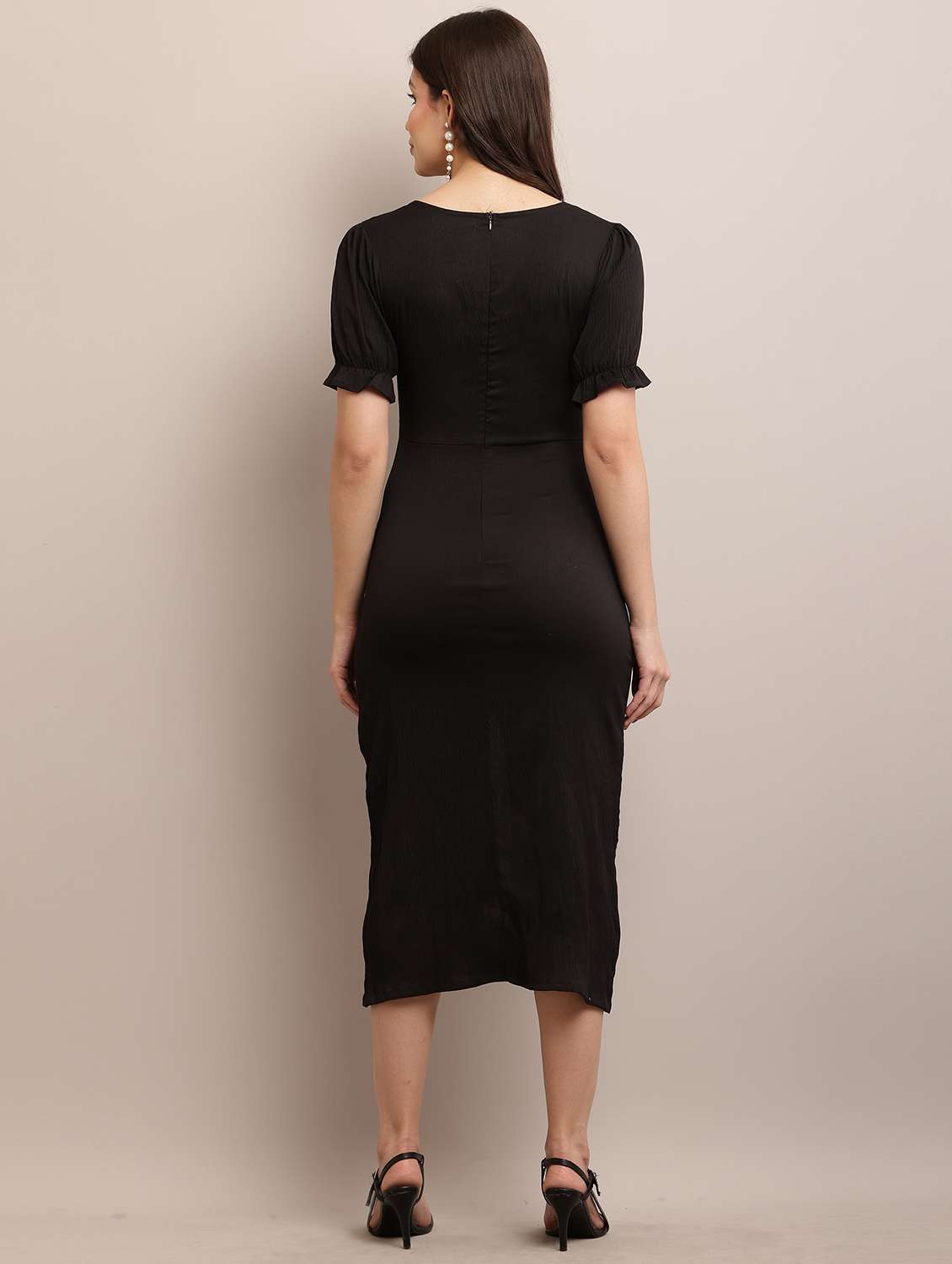 black crepe bodycon dress - 21146254 -  Standard Image - 2