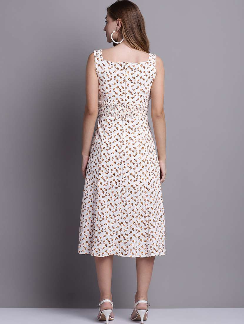 off white printed a-line dress - 21148093 - Standard Image - 2