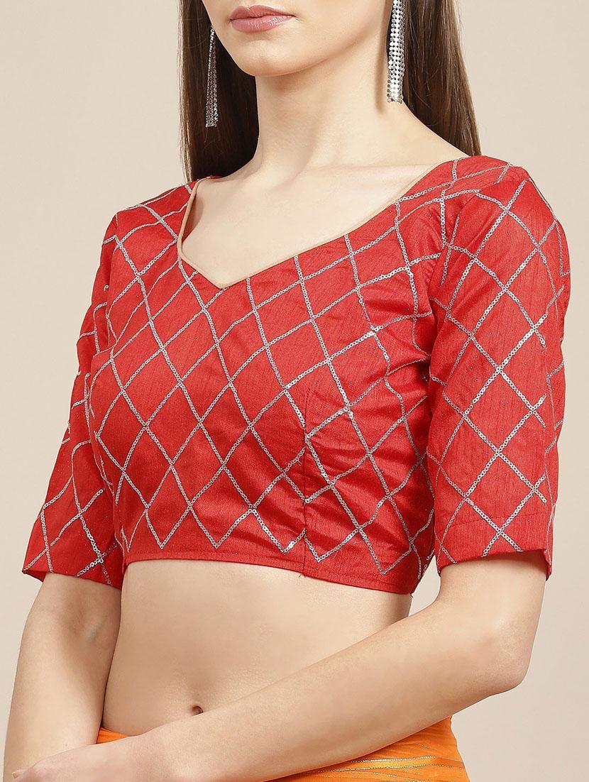 red ombre fusion saree - 21148533 - Standard Image - 2