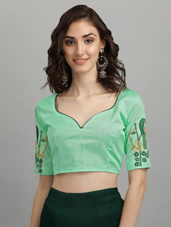 dark green ombre saree - 21148676 - Standard Image - 2