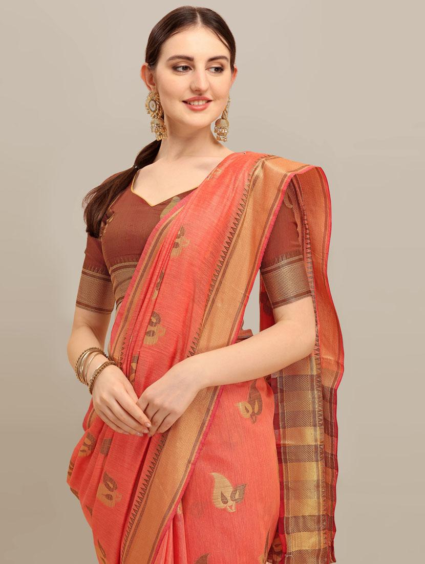 peach cotton silk dharmavaram saree - 21148696 - Standard Image - 2