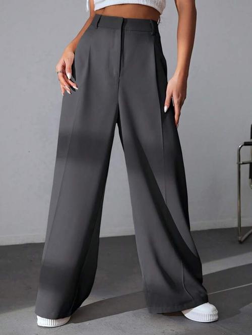  women wide leg high-rise stretchable korean pants - 21150417 -  Standard Image - 0