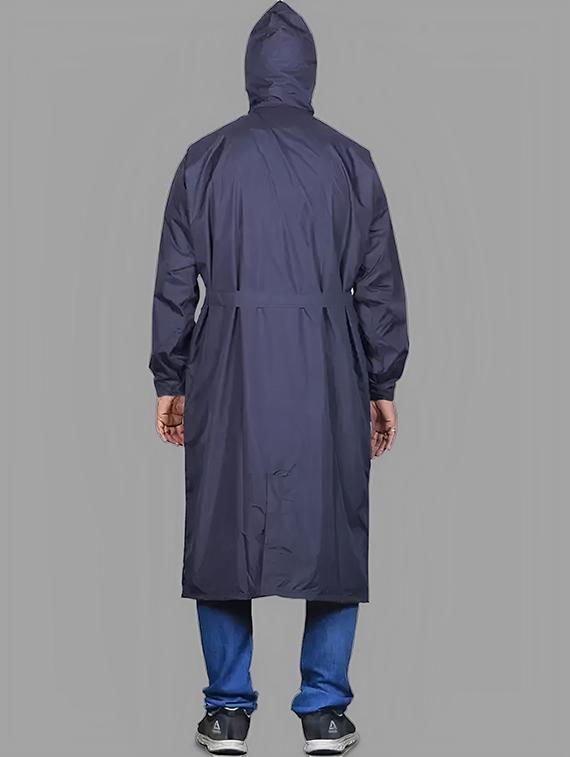 solid blue nylon rain coat - 21151096 - Standard Image - 2