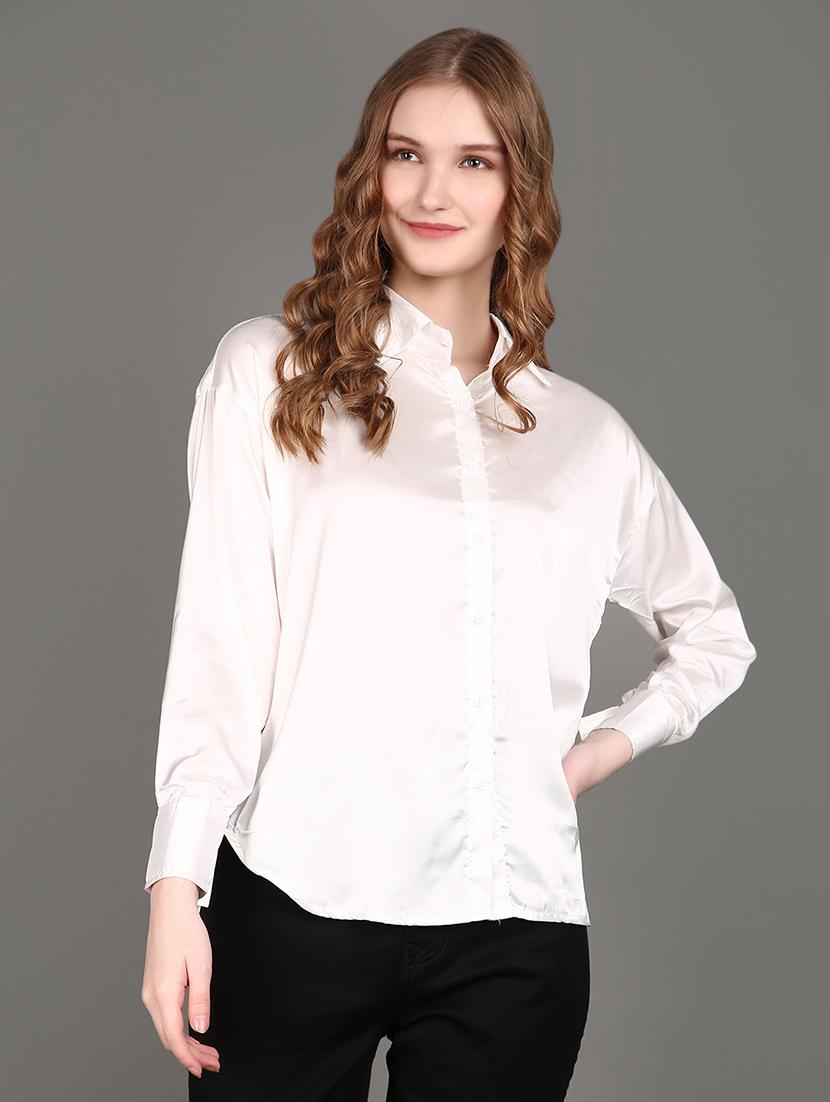 women solid collared long sleeves shirt - 21151488 - Zoom Image - 0