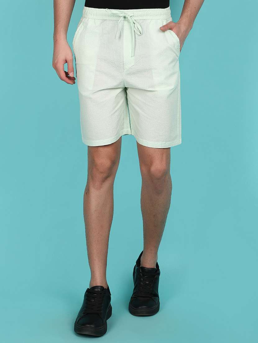 men sea green solids short