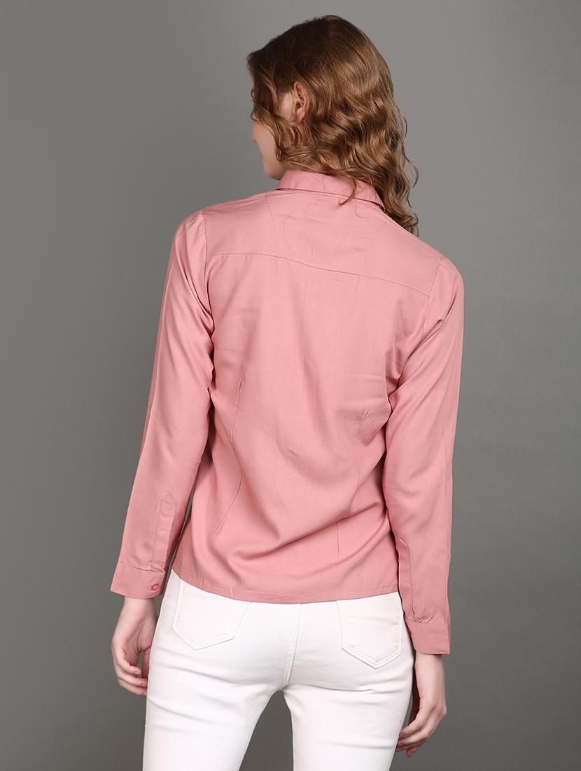 women pink rayon regular shirt - 21151693 - Standard Image - 2
