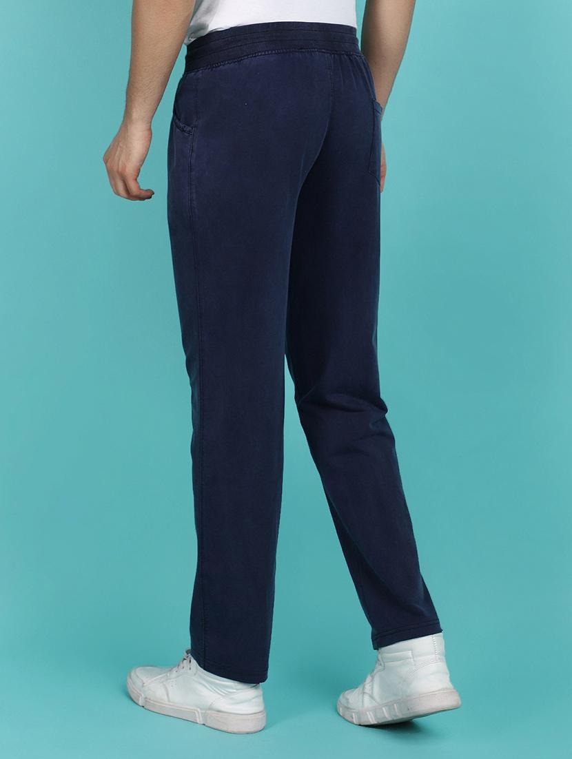 navy blue cotton full length track pant - 21151699 - Standard Image - 2