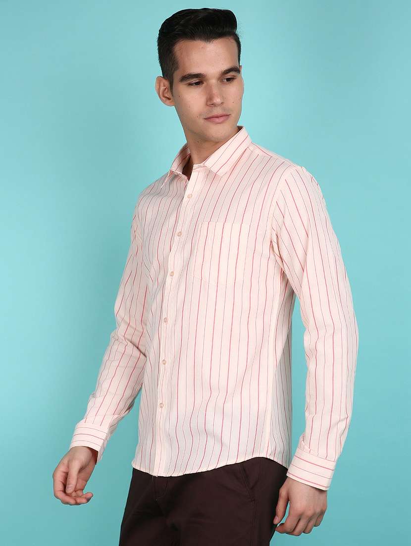 men stripes printed long sleeves casual shirt - 21151709 -  Standard Image - 2