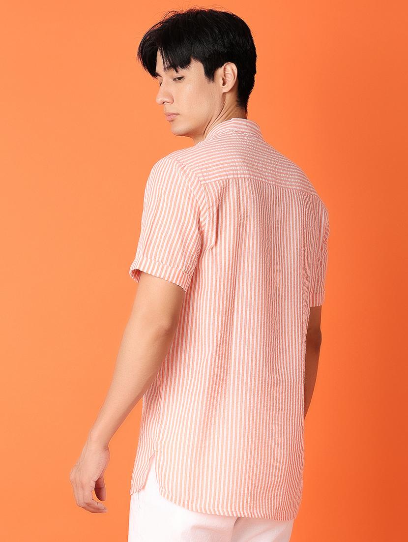 orange stripes casual shirt - 21151755 - Standard Image - 2