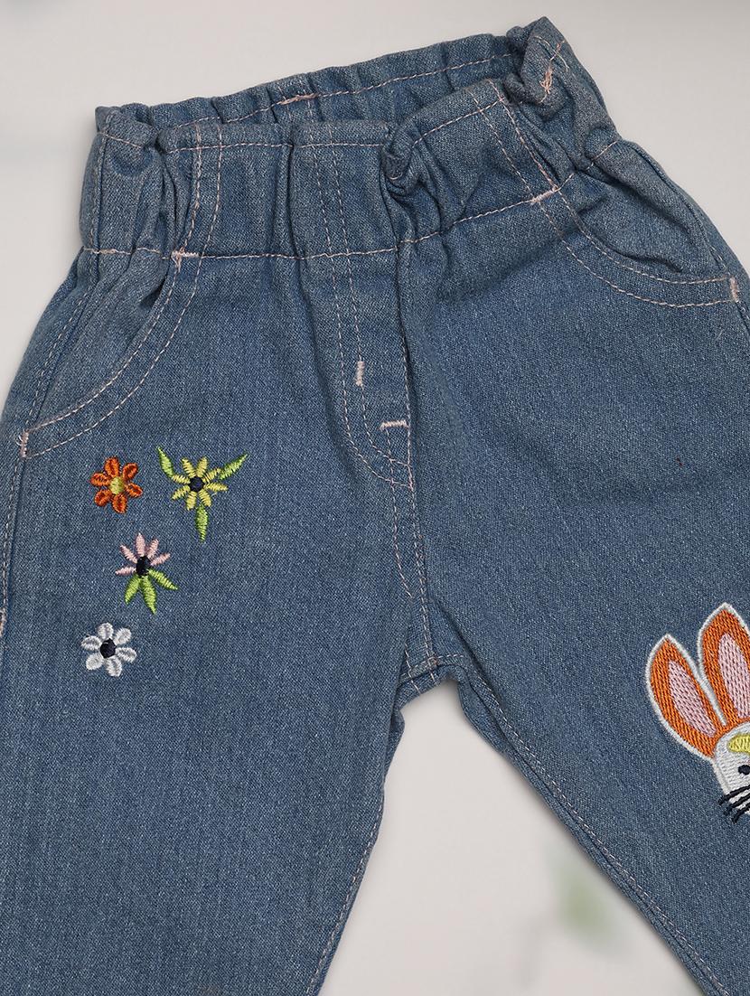 boys blue embroidered jean - 21151814 - Standard Image - 2