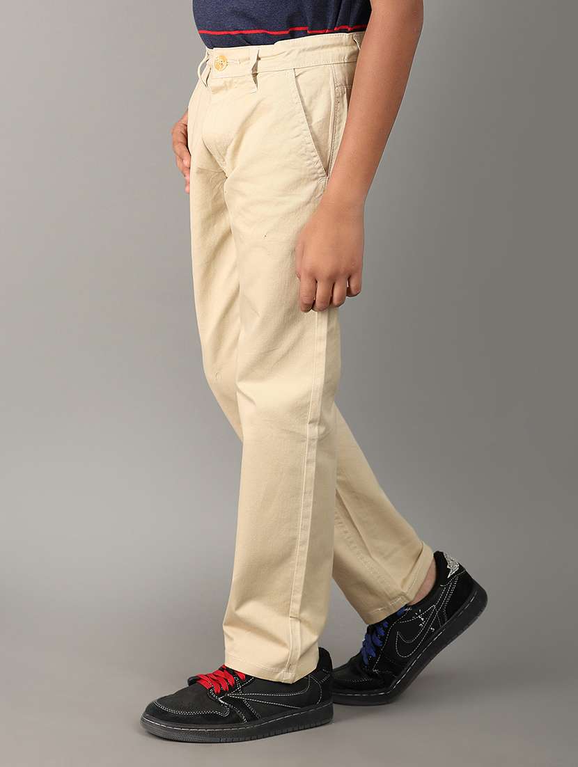 boys mid-rise solid casual chinos - 21151838 -  Standard Image - 2