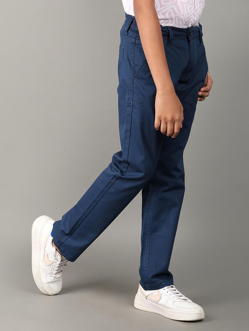 boys mid-rise solid casual chinos - 21151839 - Standard Image - 2