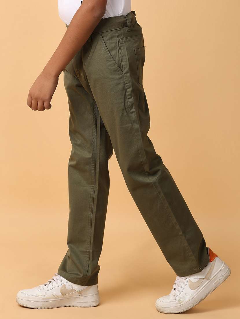 boys mid-rise solid casual chinos - 21151841 -  Standard Image - 2