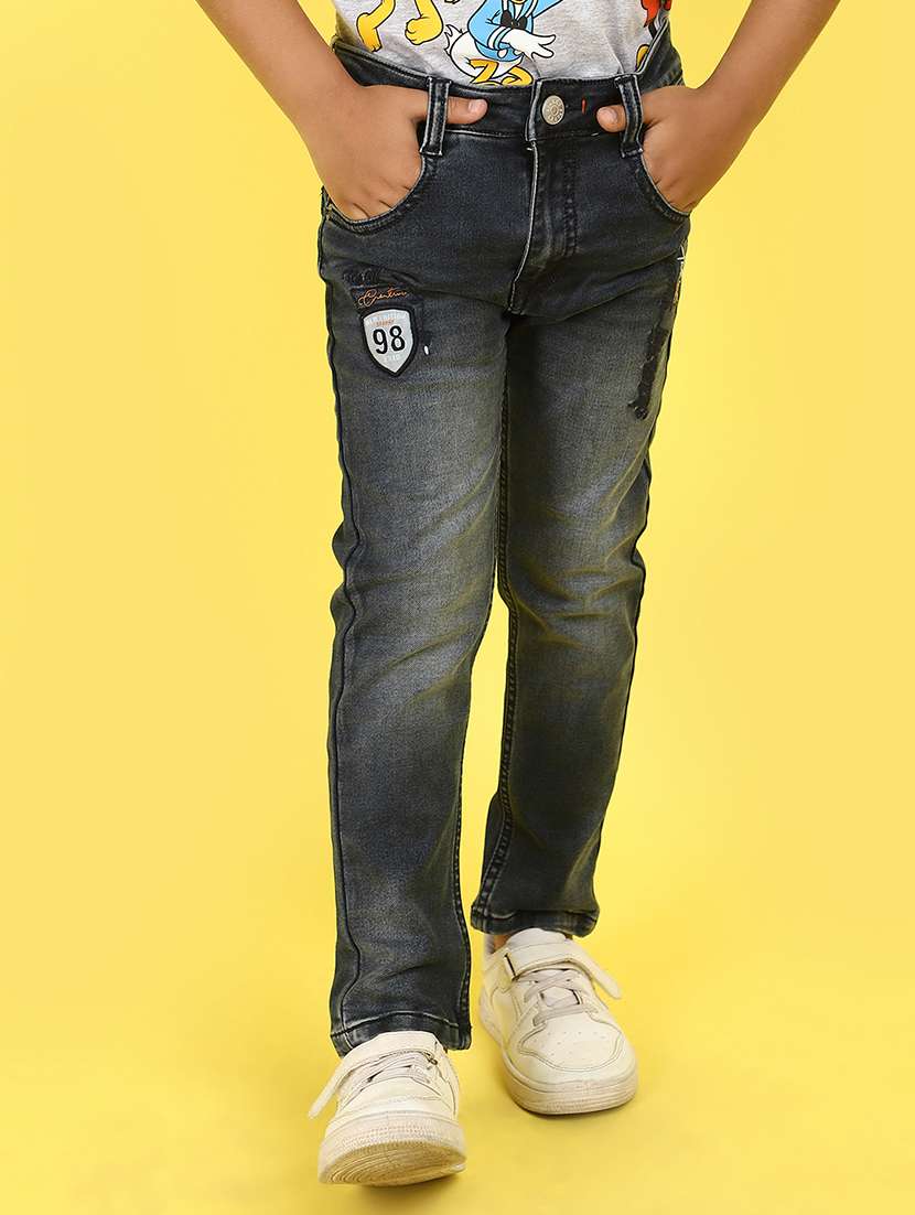 boys grey denim plain jean