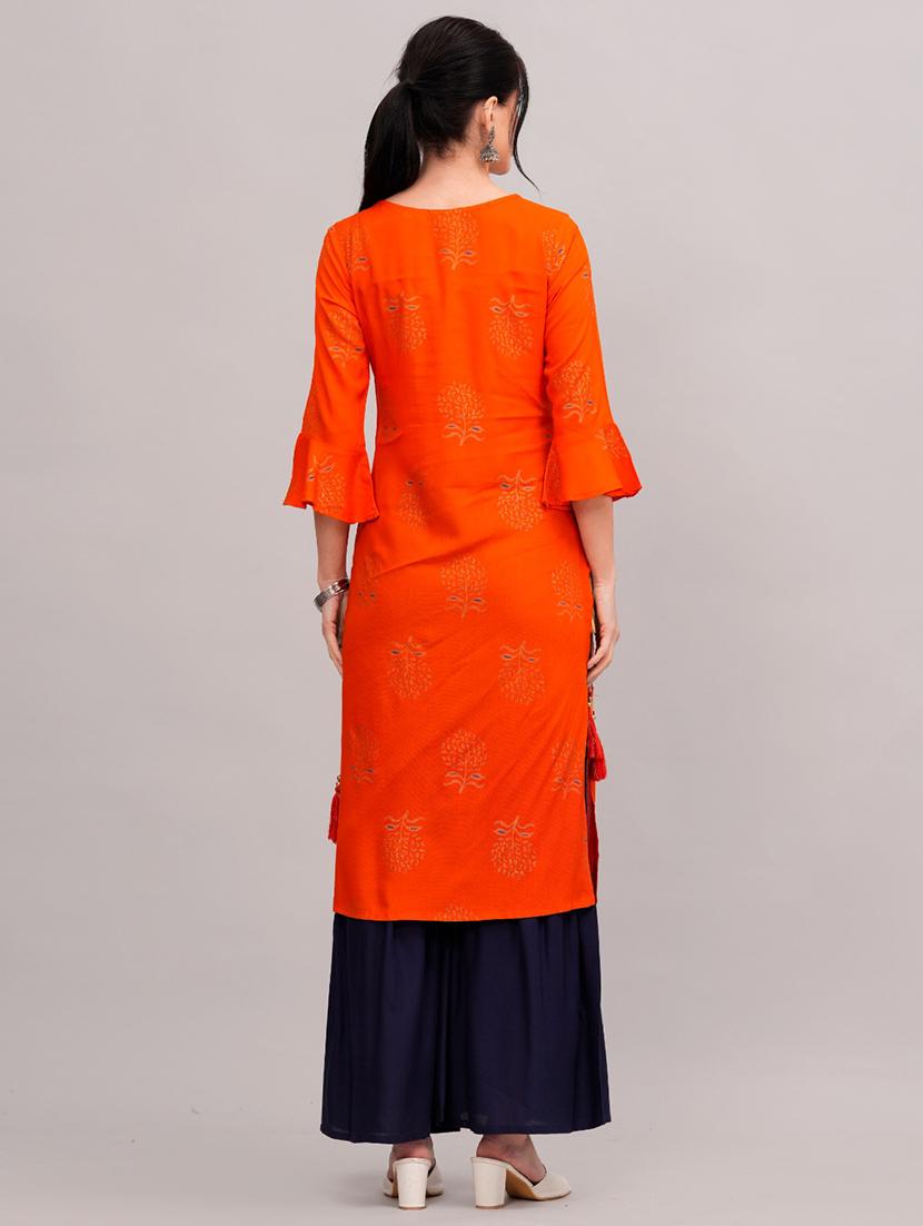 women orange kurta sharara set - 21152657 - Standard Image - 2