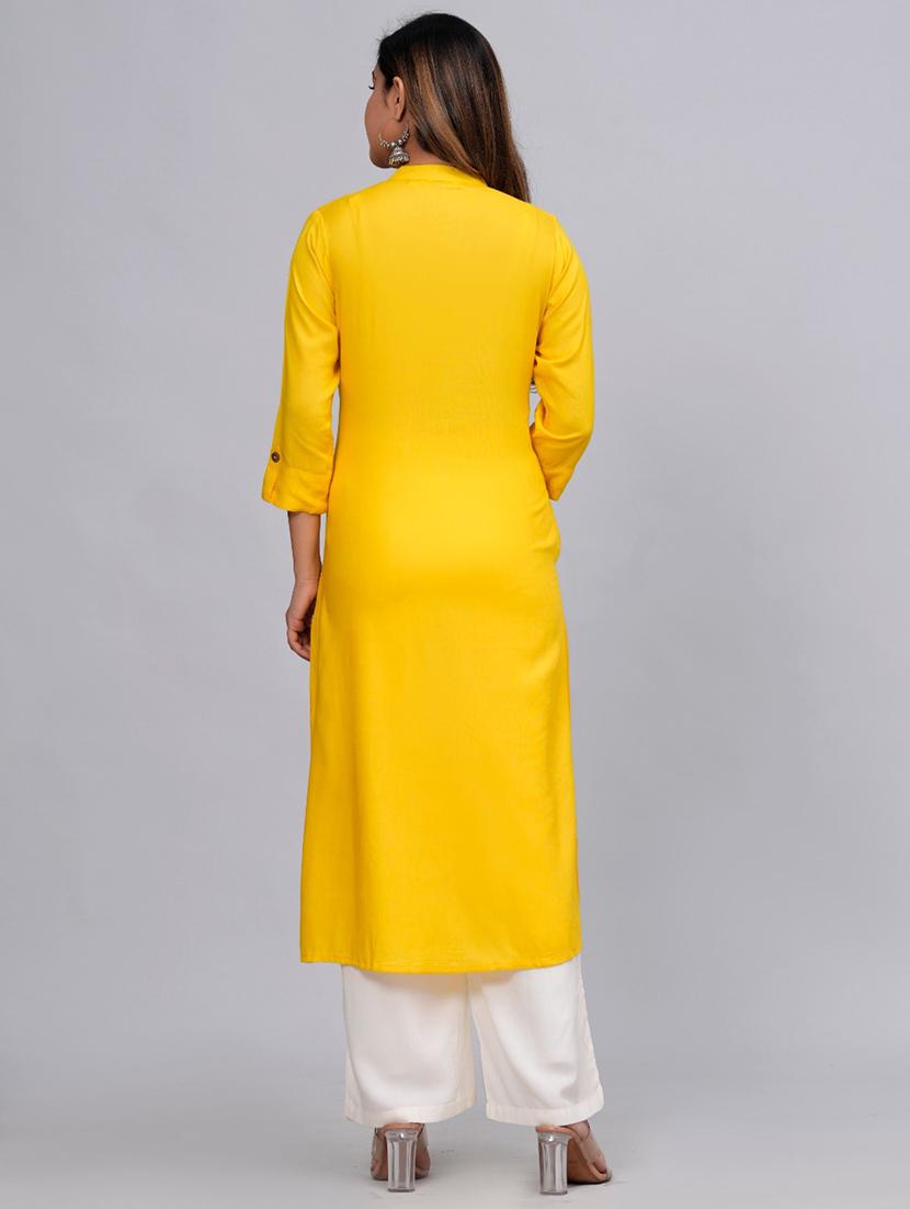 women mandarin neck kurta palazzo set - 21152676 - Standard Image - 2