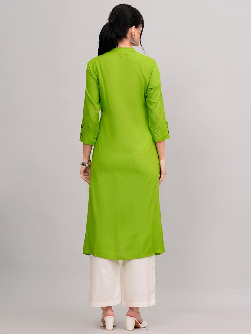 women mandarin neck kurta palazzo set - 21152678 - Standard Image - 2
