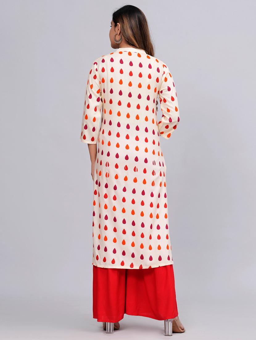 women mandarin neck kurta sharara set - 21152679 - Standard Image - 2