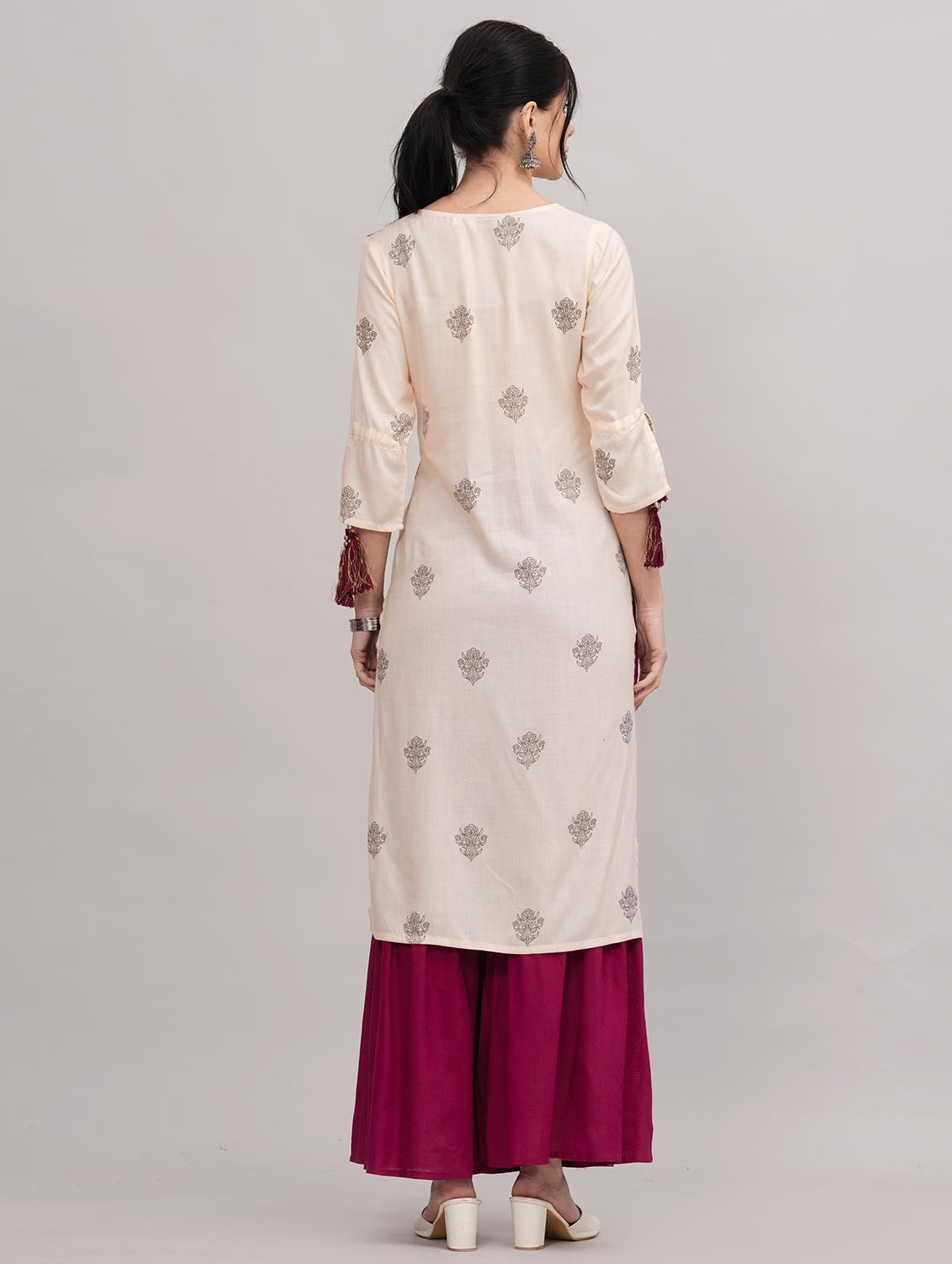 women kurta sharara set with dupatta - 21152695 - Standard Image - 2