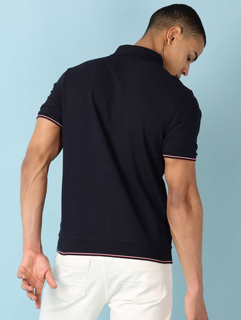 men solid polo neck t-shirt - 21153013 -  Standard Image - 2