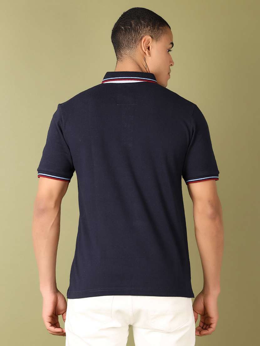 men solid polo neck t-shirt - 21153014 -  Standard Image - 2