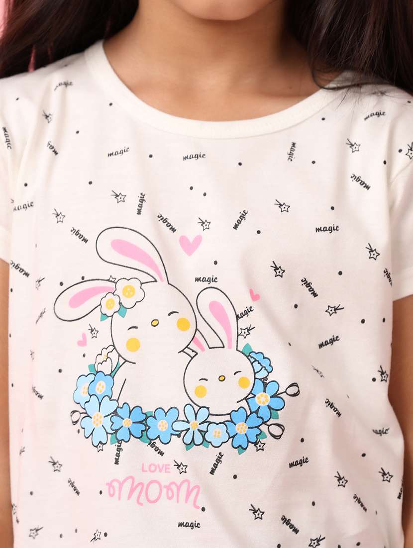 girls off white printed regular tee - 21153121 -  Standard Image - 7