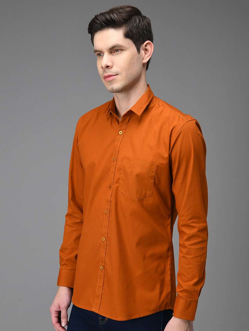 mustard cotton casual shirt - 21153338 -  Standard Image - 2