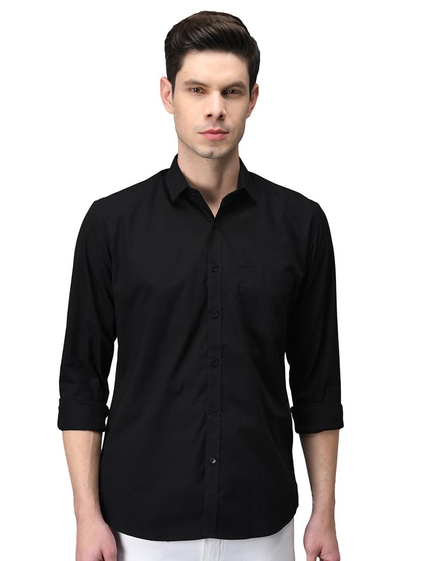 black cotton casual shirt - 21153388 - Zoom Image - 0
