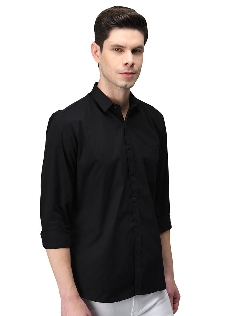 black cotton casual shirt - 21153388 - Standard Image - 2