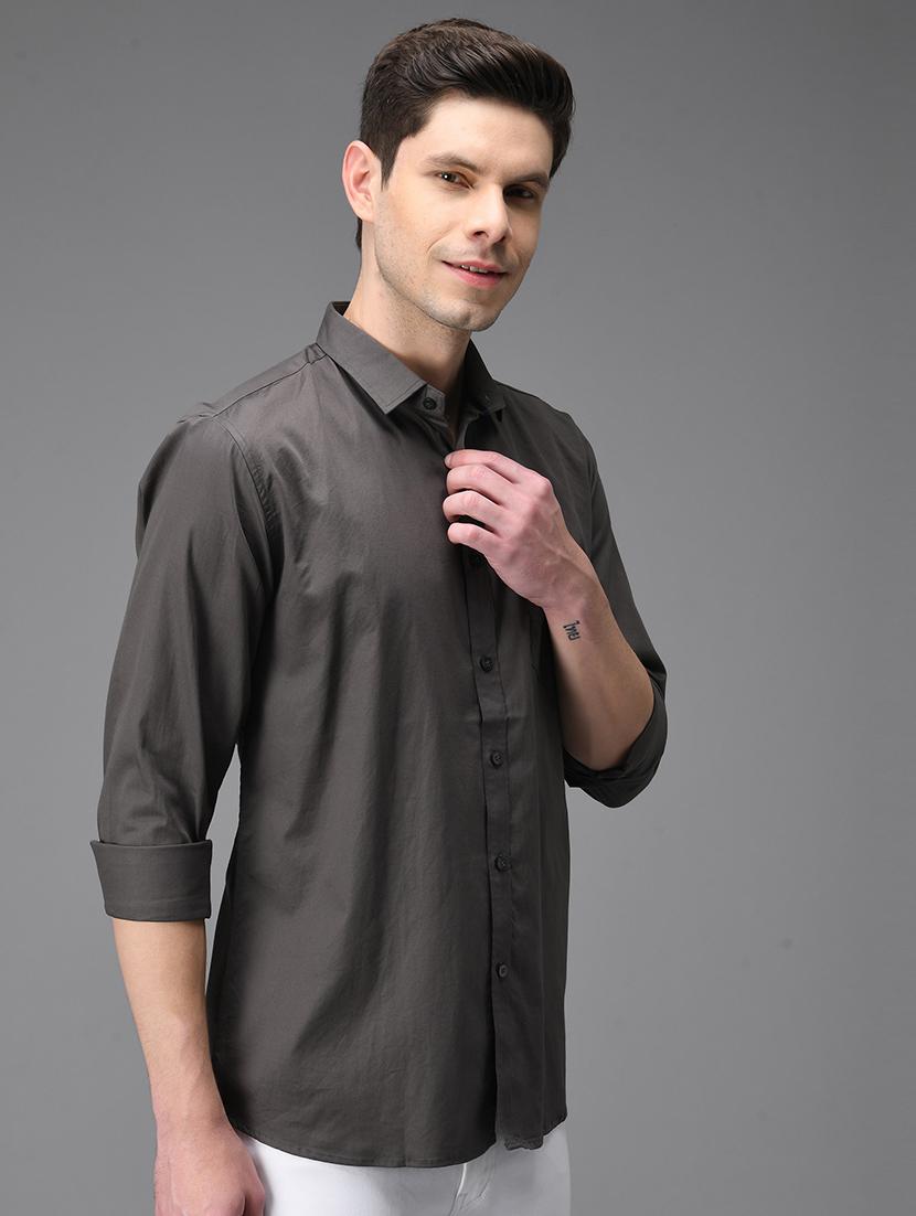 men solid cotton casual shirt - 21153407 - Standard Image - 2