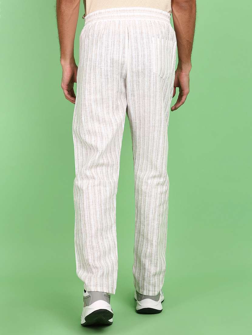 white cotton full length track pant - 21153456 -  Standard Image - 2