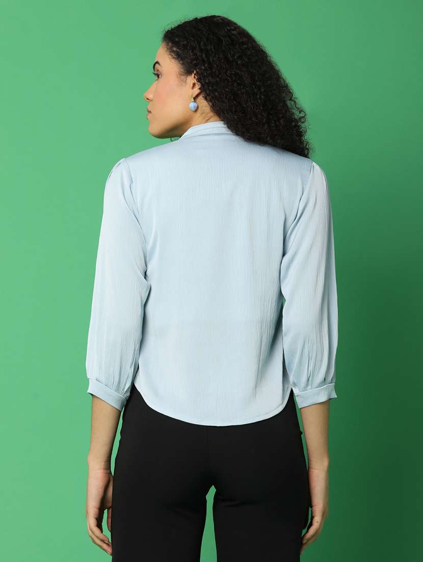 blue satin regular top - 21153571 - Standard Image - 2