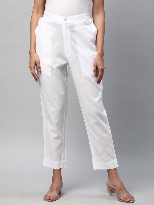 women solid mid rise tailored pants - 21153627 -  Standard Image - 0