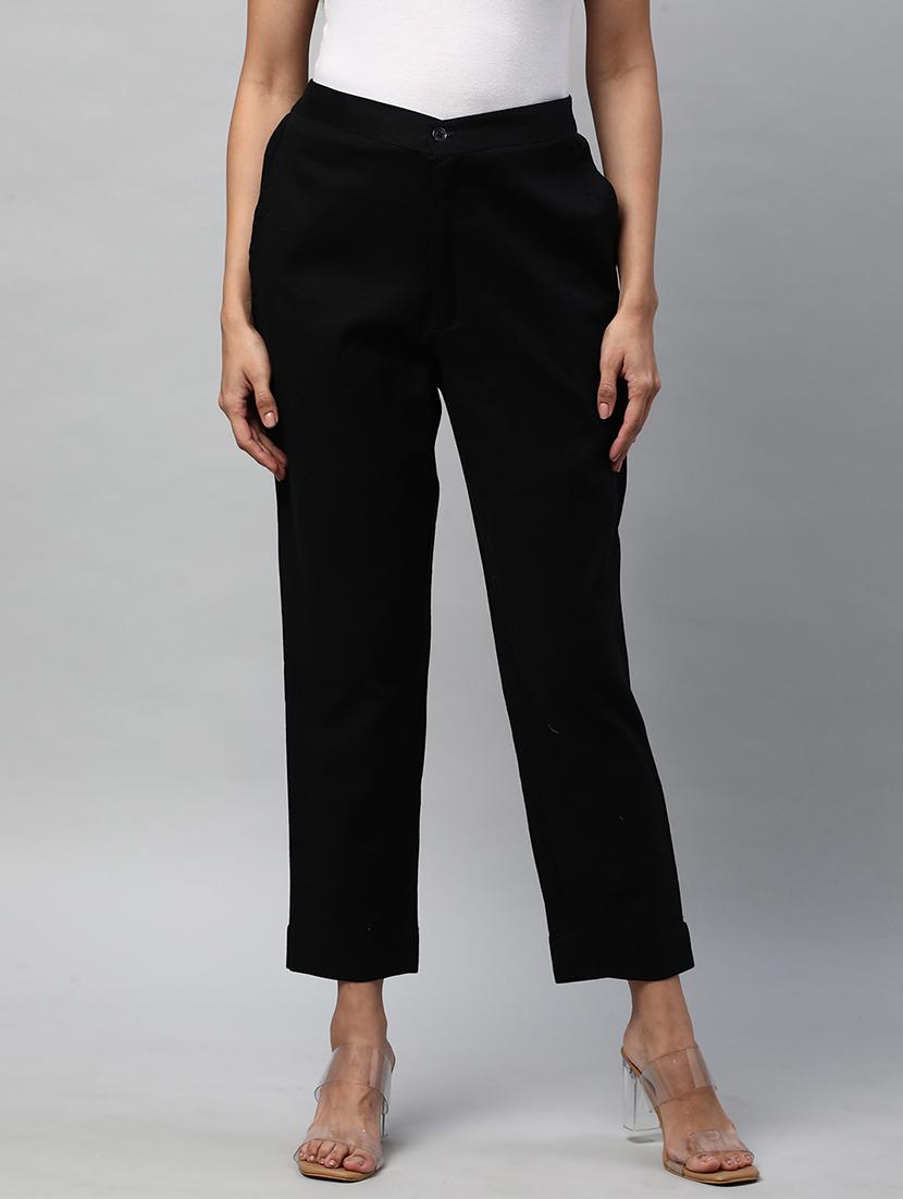 women solid mid rise tailored pants - 21153628 - Zoom Image - 0