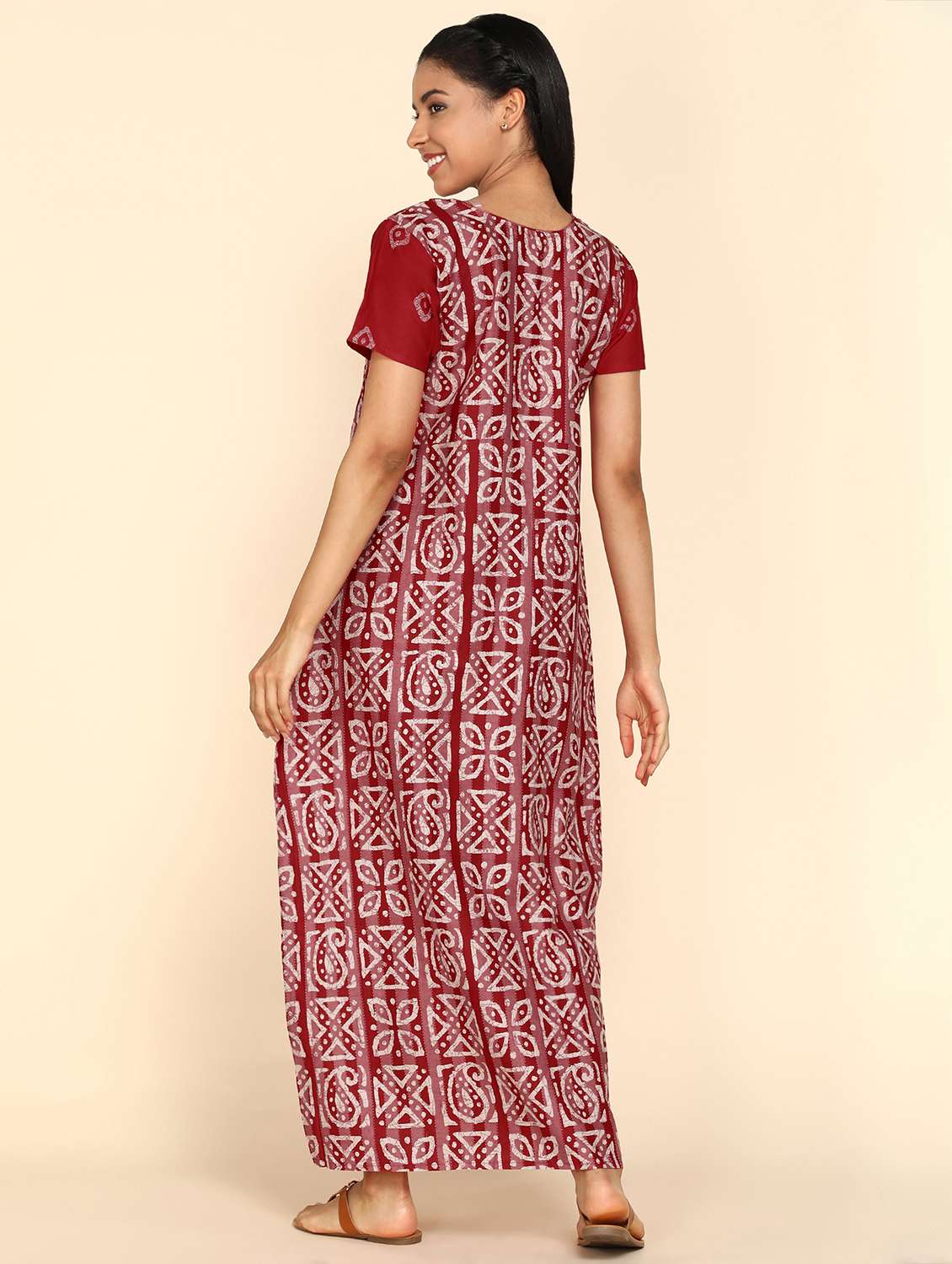 women printed cotton nighty - 21153797 - Standard Image - 2