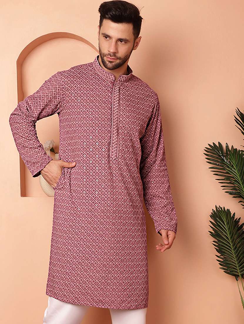 men embroidered kurta pyjama set - 21154133 -  Standard Image - 2