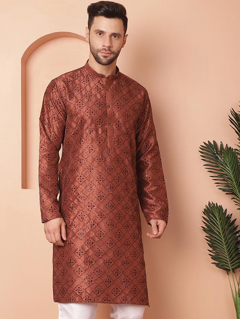 men embroidered kurta pyjama set - 21154148 - Standard Image - 2