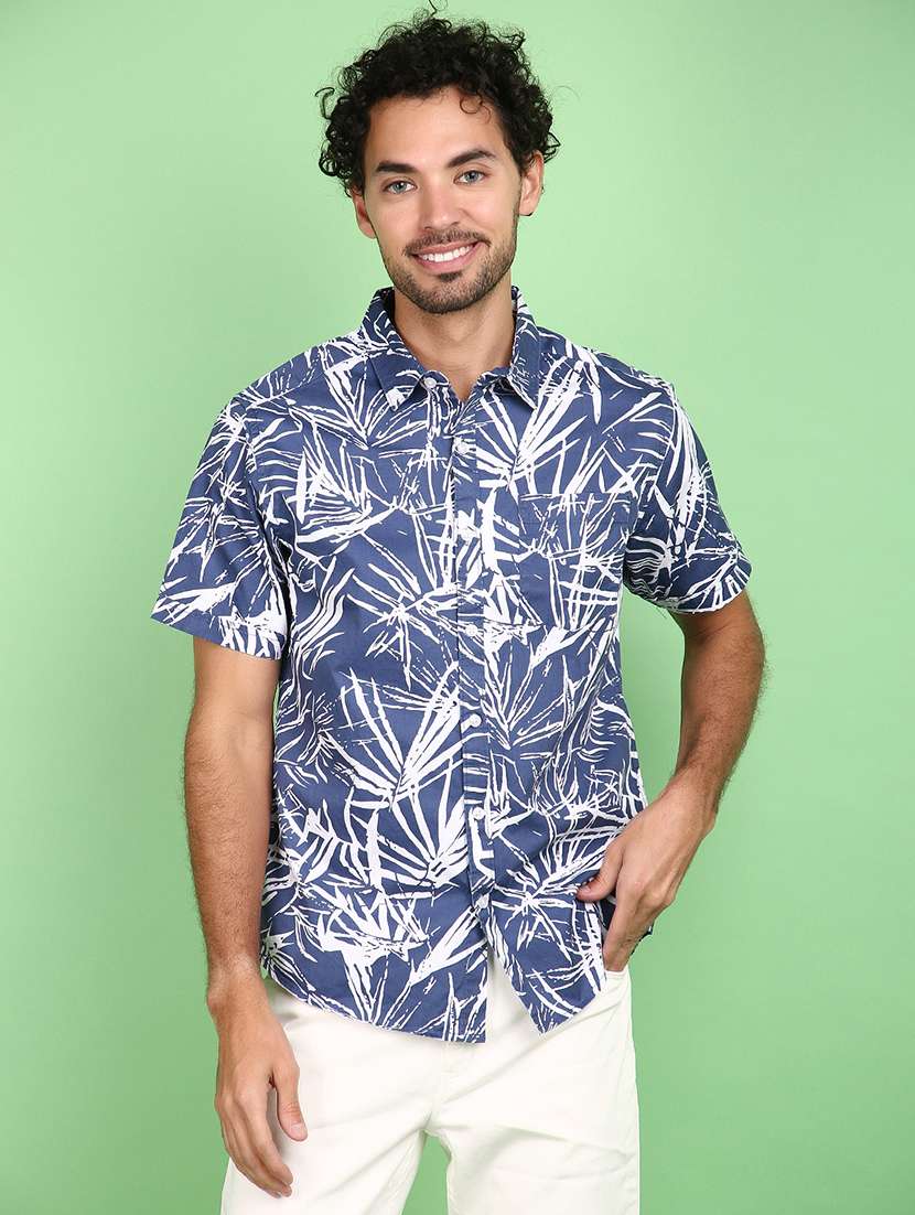 blue cotton casual shirt