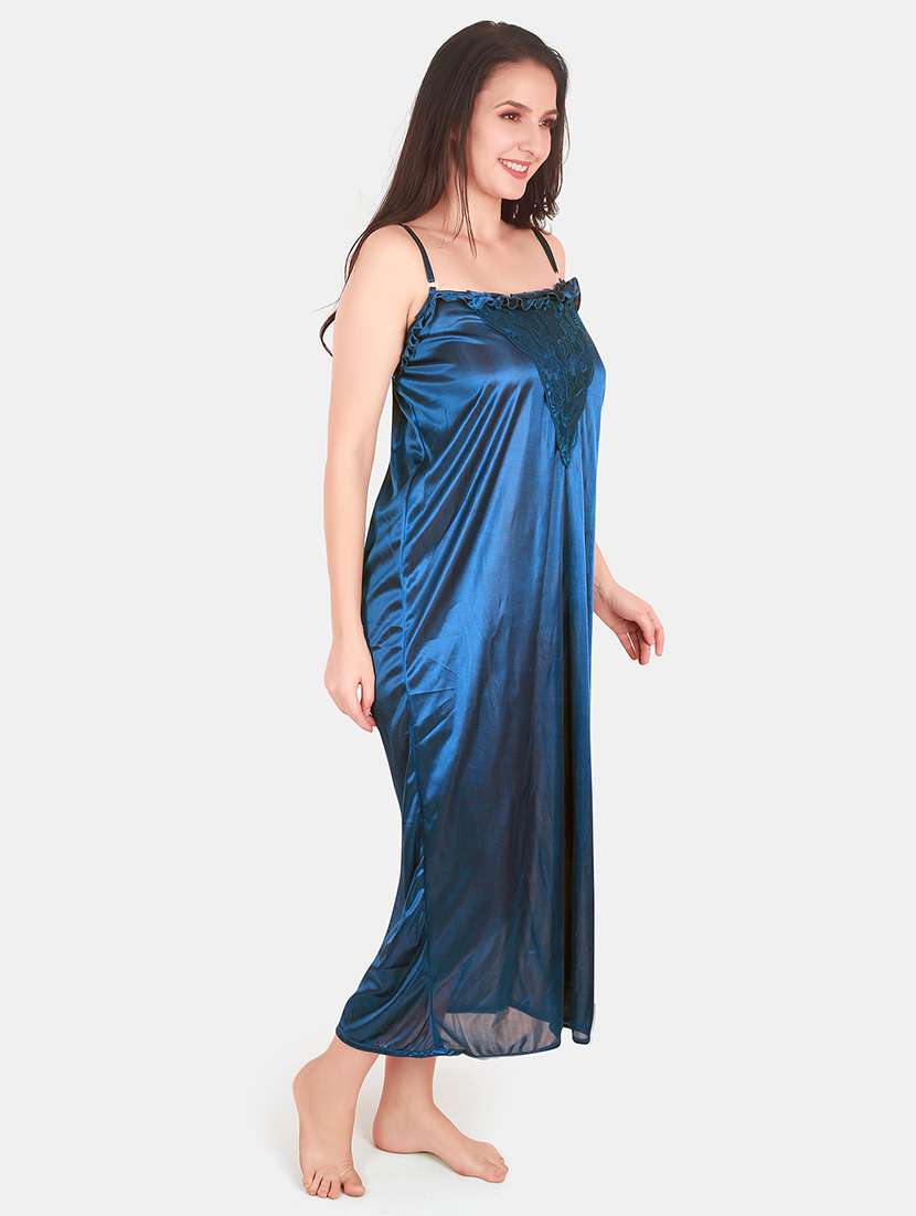 women lace detailed nighty with shrug - 21155524 -  Standard Image - 2