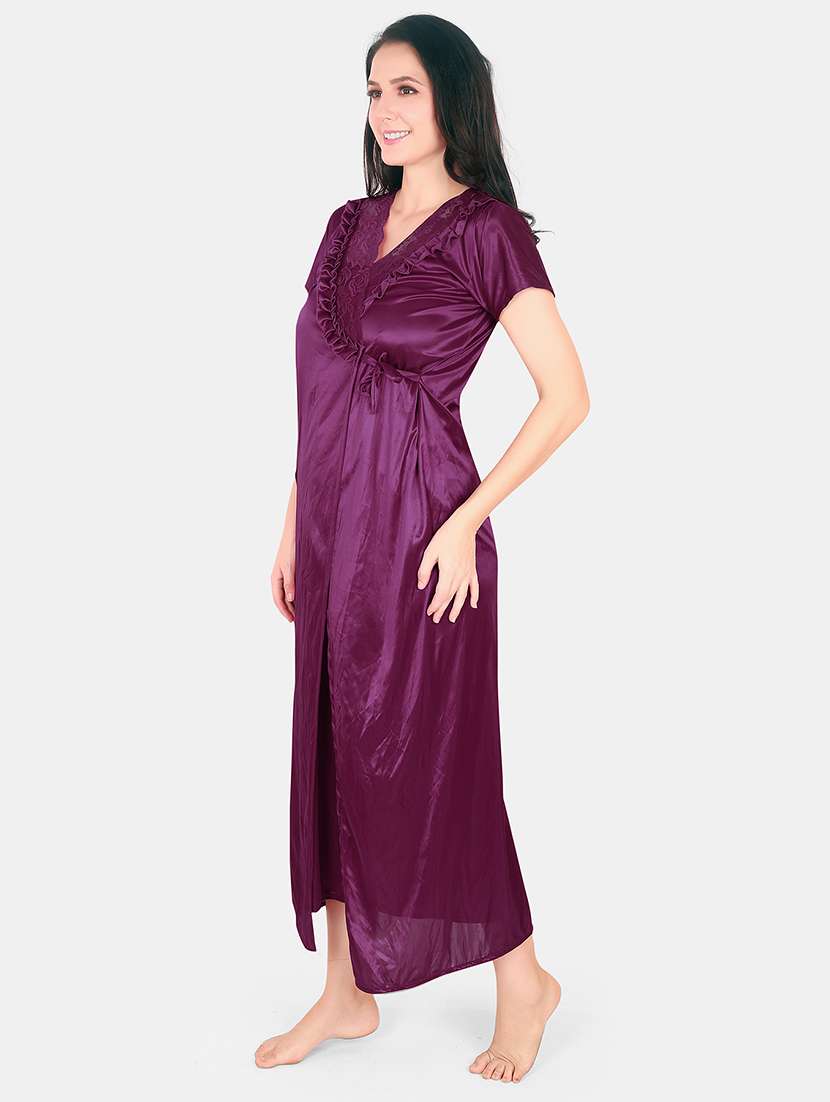 women lace detailed nighty with shrug - 21155530 -  Standard Image - 2