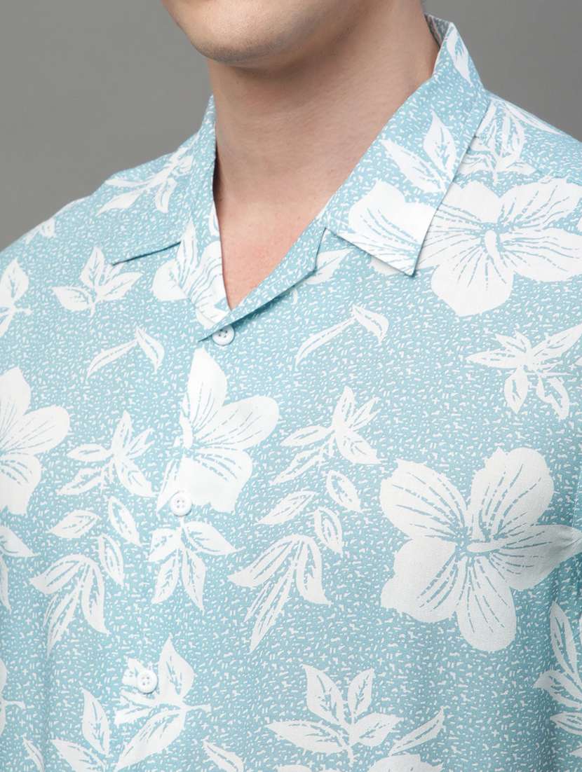 light blue rayon casual shirt - 21155987 - Standard Image - 7